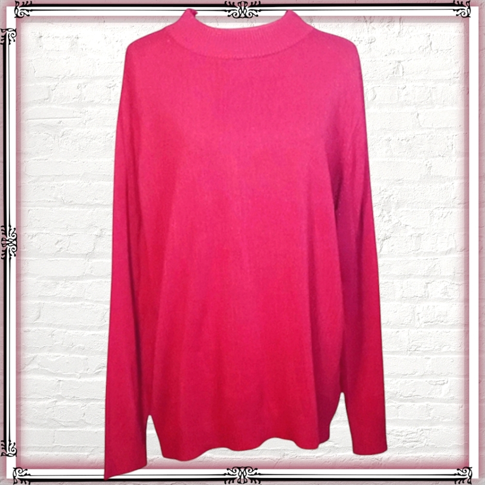 Zara Red  Soft Knit High Neck Oversized Sweater Size XL